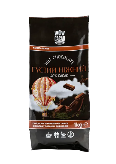 Густий Ніжний Гарячий Шоколад Wow Cacao 40% 1кг