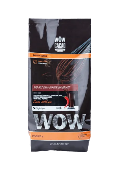 Гарячий Червоний Шоколад з Перцем Чилі Wow Cacao 50% 1кг
