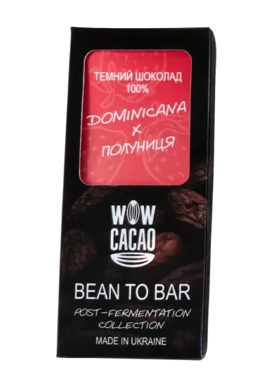 Темний Шоколад 100% Домінікана х Полуниця, 1oz